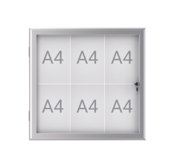 Buiten- binnenvitrine wand MAULexcite whiteboard 6xA4 met slot