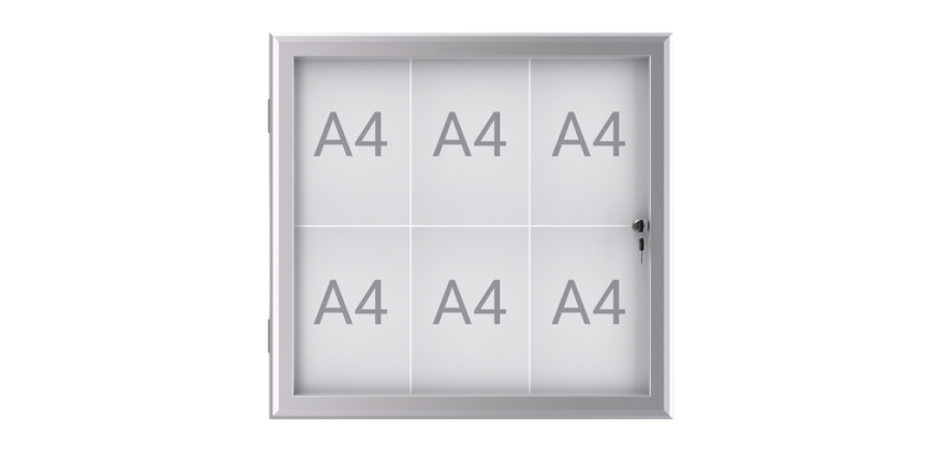 MAULexcite Wandvitrine Innen/Außen Whiteboard 6x A4 mit Schloss