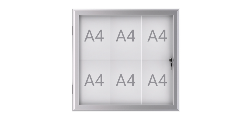 Indoor/Outdoor Wall Display Case MAULexcite Whiteboard 6x A4 with Lock