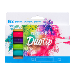 Stylo Duotip Ecoline set botanique 6 couleurs