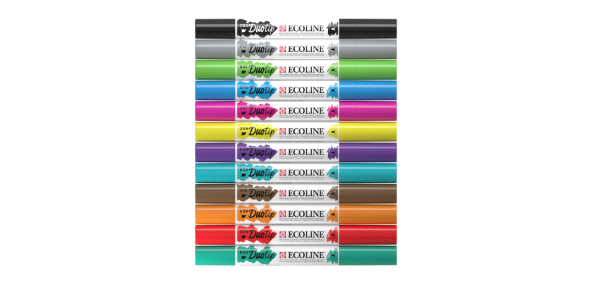 Duotip-Stift Talens Ecoline Grundset 12 Farben