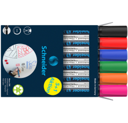 Marqueur tableau blanc Schneider Maxx 290 ogive 2-3mm assorti 5+1 gratuit