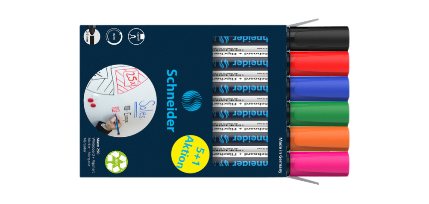 Whiteboardmarker Schneider Maxx 290 rond 2-3mm ass doos à 5+1 gratis