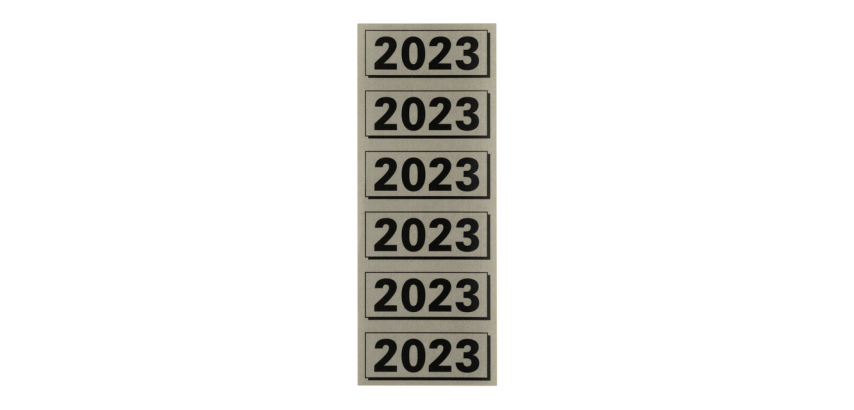 Etiquette dorsale Elba 2023 57x25mm gris