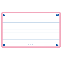 Flashcard Oxford 2.0 75x125mm 80 feuilles 250g ligné rose