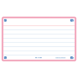 Flashcard Oxford 2.0 75x125mm 80vel 250gr lijn roze