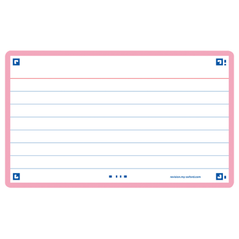 Flashcard Oxford 2.0 75x125mm 80 vel 250gr lijn roze