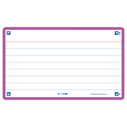 Flashcard Oxford 2.0 75x125mm A7 80vel 250gr lijn lila