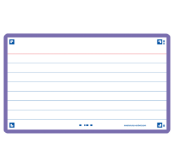 Flashcard Oxford 2.0 75x125mm 80 feuilles 250g ligné violet
