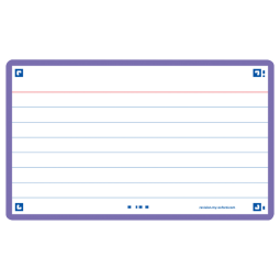 Flashcard Oxford 2.0 75x125mm 80vel 250gr lijn paars