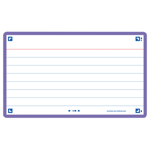 Flashcard Oxford 2.0 75x125mm 80 vel 250gr lijn paars