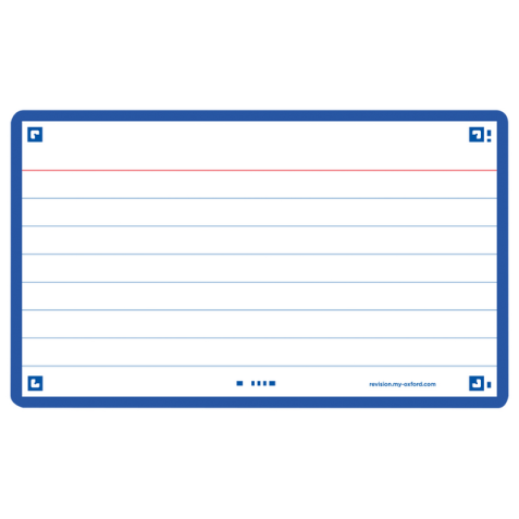 Flashcard Oxford 2.0 75x125mm 80vel 250gr lijn blauw