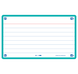 Flashcard Oxford 2.0 75x125mm 80 feuilles 250g ligné menthe
