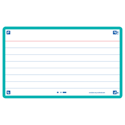 Flashcard Oxford 2.0 75x125mm 80 feuilles 250g ligné menthe