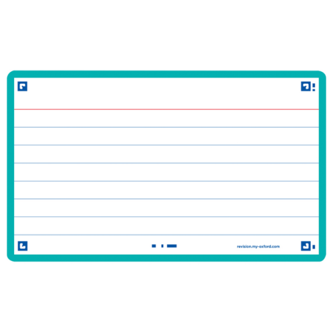 Flashcard Oxford 2.0 75x125mm 80 feuilles 250g ligné menthe