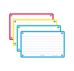 Flashcard Oxford 2.0 75x125mm 80 feuilles 250g ligné assorti