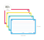 Flashcard Oxford 2.0 75x125mm 80 Blätter 250g liniert sortiert