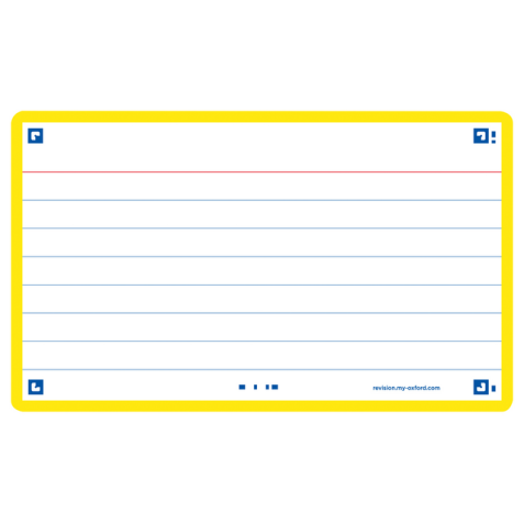 Flashcard Oxford 2.0 75x125mm 80 vel 250gr lijn geel