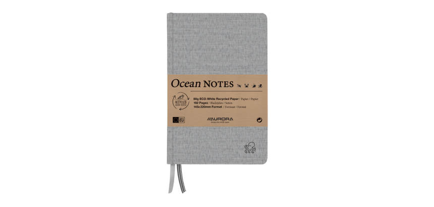 Carnet de notes Aurora ocean A5 192 pages ligné 80g structure lin gris