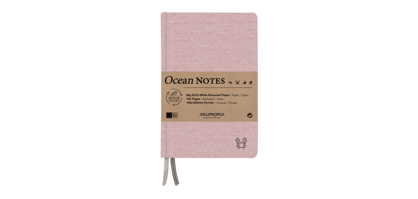 Aurora Ocean Notizbuch A5 192 Seiten liniert 80g Leinenstruktur rot
