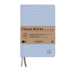 Notitieboek Aurora Ocean A5 192blz lijn 80gr linnenstructuur kaft blauw