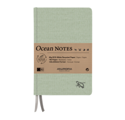 Notitieboek Aurora Ocean A5 192blz lijn 80gr linnenstructuur kaft groen