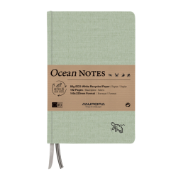 Carnet de notes Aurora Ocean A5 192 pages ligné 80g structure lin vert