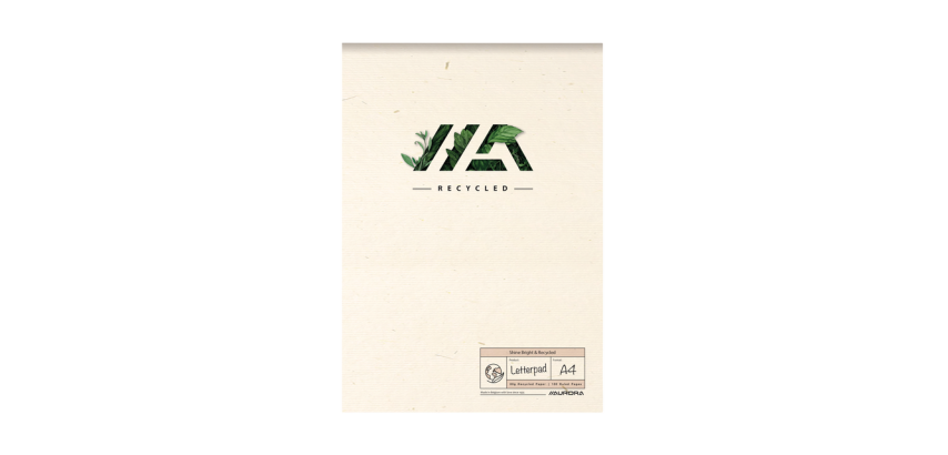 Aurora Shine Bright & Recycled A4 Notizblock 50 Blatt liniert 80g