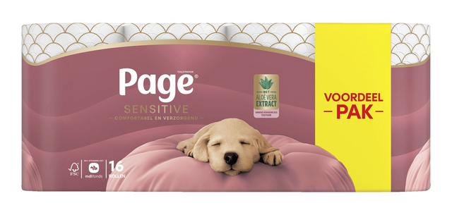 Papier toilette Page Sensitive Aloe Vera 3 épaisseurs blanc 140 feuilles