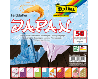 Vouwblaadjes Folia 80gr 15x15cm 50 vel 2-zijdig Japan 10 designs assorti kleuren