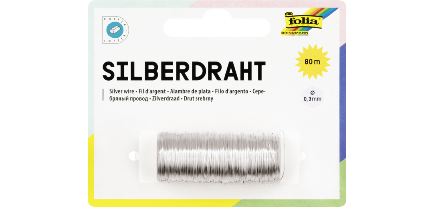 Fil d'argent Folia 0,3mmx80m argenté