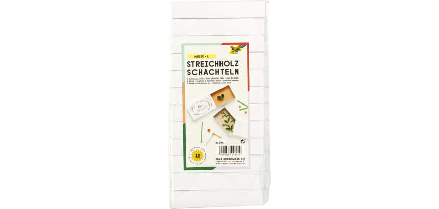 Boîte d'allumettes Folia 110x60x20mm blanc 12 pièces