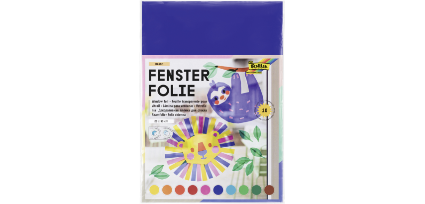 Stained glass film Folia 23x33cm set of 10 colors