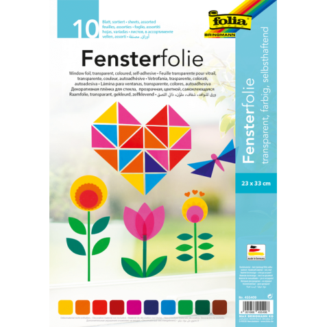 Film vitrail Folia 23x33cm set 10 couleurs