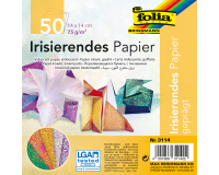 Papier à plier Folia Irisé double face 75g 14x14cm 50 feuilles assorti