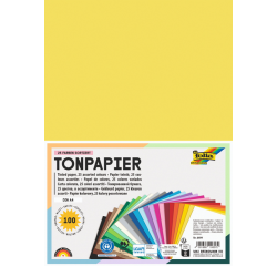 Knutselpapier Folia A4 100vel 25 kleuren