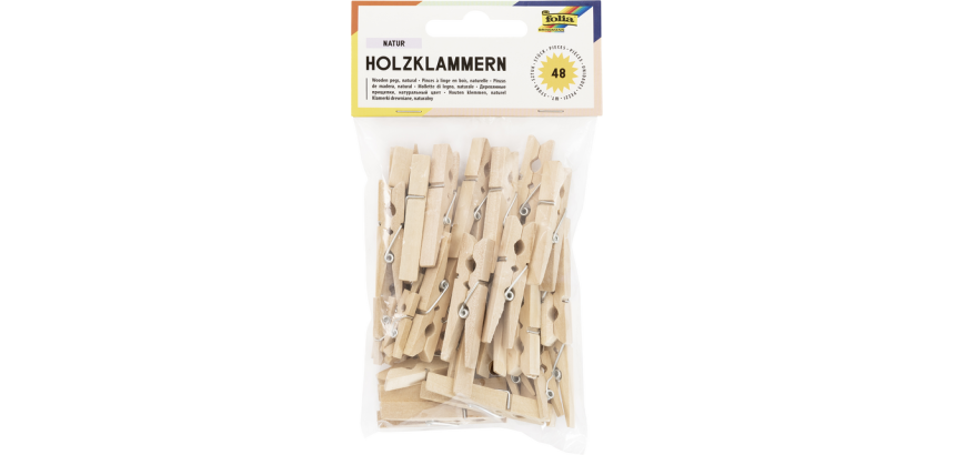 Pince à linge Folia 3 tailles set 48 pièces