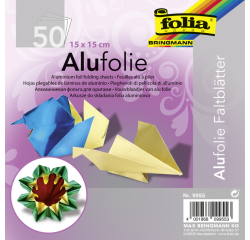 Papier alu à plier Folia 15x15cm 50 feuilles assorti