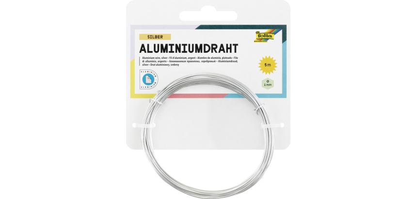 Fil aluminium Folia 1mmx5m argenté