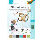 Carton à paillettes Folia 174x245mm bloc 6 couleurs basiques