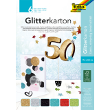 Glitterkarton Folia 174x245mm 6 vel basis assorti