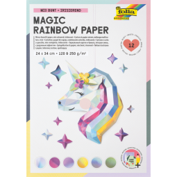 Regenboogpapier en karton Folia 24x34cm 120gr en 250gr 12 vel 6 tinten