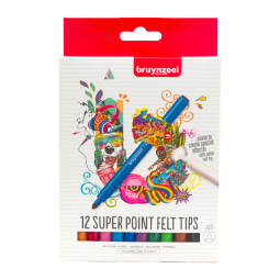 Feutre Bruynzeel Teens Super Point set 12 couleurs