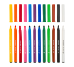 Viltstift Bruynzeel Super Point met witte wisstift set à 12 kleuren