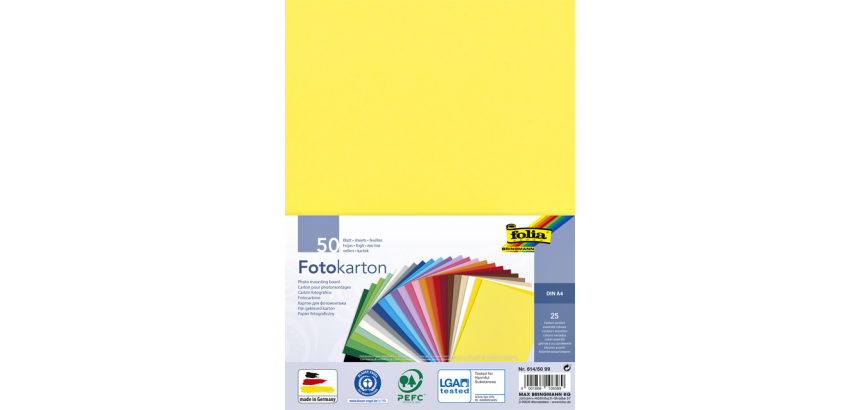 Folia gekleurd fotopapier, ft A4, pak van 50 vel in 25 geassorteerde kleuren