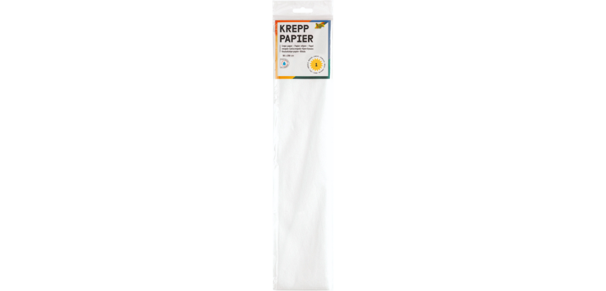 Papier crépon Folia 250x50cm 10 feuilles n° 100 blanc