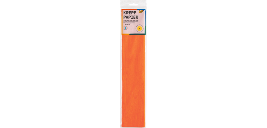 Folia crepe paper 250x50cm 10 sheets no. 109 bright orange