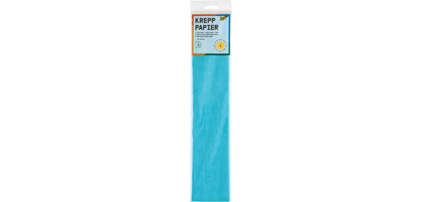 Papier crépon Folia 250x50cm 10 feuilles n° 120 bleu clair