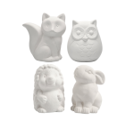 Creativ Company animal piggy bank otime white terracotta set of 4 assorted pieces