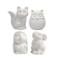 Tirelire animaux Creotime terre cuite blanche set 4 pièces assorti